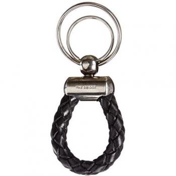 The Bridge Black Leather Keychain Ring, Unisex, Size: ONE SIZE, 10 cm