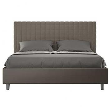 Cama Contenedor Tapizada 160x200 cm Similpelle Cappuccino Sunny