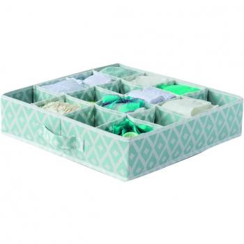 Compactor Organizador de cajón de 16 huecos, Gama Daman, Color blanco y verde, Tamaño, 40 x 40 x 9 cm, RAN7448