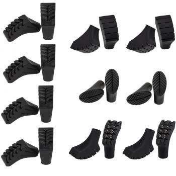 ALPIDEX Kit Ahorro de 20 Unidades / 10 Pares de conteras para bastón de Marcha nórdica en 4 Formas Diferentes - Taco de Goma para Asfalto y Piedra