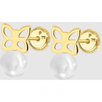 Pendientes de niña Mariposa HIN00036 Basics en Oro 9K