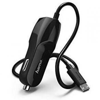 Cargador de coche micro-USB 1 A negro con cable de 1 metro