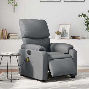 Sillón de masaje reclinable eléctrico de cuero sintético en color negro, crema y marrón, cómodo para dormitorio y relax