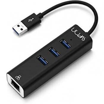 Sveon SCT240 - Hub USB 3.0 de 4 Puertos con Adaptador de Red Gigalan