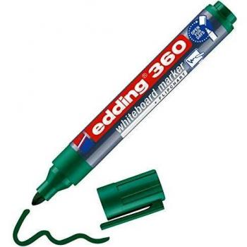 Edding 360 marcador para pizarras blancas - verde - 1 rotulador - punta redonda 1.5-3 mm - rotulador para pizarra blanca, borrado en seco - pizarra blanca, flipchart, tablón de notas - recargable
