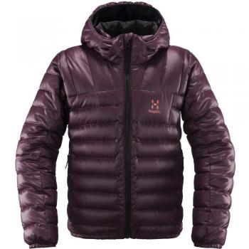 Haglöfs Bivvy Reversible Hood Junior Chaqueta de Plumas, Unisex niños, Aubergine/True Black, 152 cm