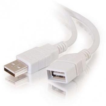 Cable de Extensión USB A Macho a Hembra 2m - Blanco