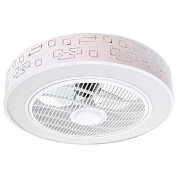 Ventilador de Techo LED Blanco 36W Ultra Silencioso con Mando a Distancia y Aspas Ocultas, Luz Regulable Cálida/Natural/Fría, Control APP
