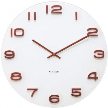 Karlsson Vintage - Reloj de pared redondo, agujas de cobre, color blanco