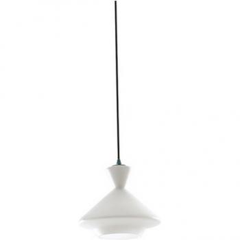 Colgante Sugar 1 bombilla Cristal con cable textil blanco y negro, Plafón Colgante Dome Blanco y negro de 20x17,4cm