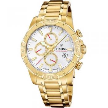 Reloj Festina Timeless Chronograph F20705/1 Hombre Acero Inoxidable Dorado Analógico