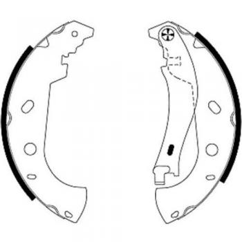 Juego de zapatas de freno HELLA 8DB 355 001-841 para FIAT Multipla y Marea Weekend con levier de freno a mano