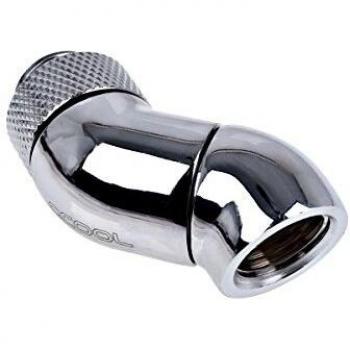 Alphacool Eiszapfen 45-Degree Dual Rotary Adapter G1/4 Male to G1/4 Female - Chrome