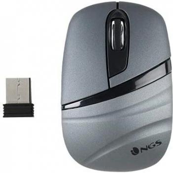 NGS Ash Dual- Mini Ratón Multidispositivo Inalámbrico, 2.4 GHz, con Tecnología Bluetooth 5.0, Alcance 10 M, 1200 dpi, Color Gris Grafito