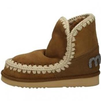 Botas de Tobillo Mou Eskimo 18 con Logo Brillante en Color Marrón, Talla 40