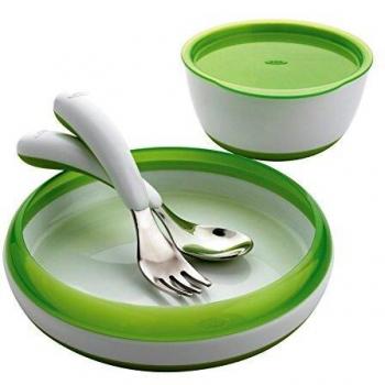 OXO Tot - Vajilla infantil de 4 piezas, color verde