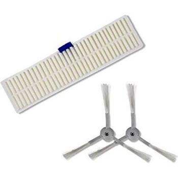 Rowenta Set 2 Cepillos y Filtro ZR740002 Cepillos laterales y Filtro Robot Explorer Serie 60, blanco