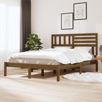 Estructura de cama de madera maciza de pino ámbar 120x200 cm