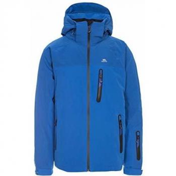 Trespass Appin - Chaqueta de esquí impermeable para hombre con capucha extraíble, cremalleras de ventilación en las axilas y cordón en el dobladillo, Hombre, MAJKSKTR0009_BLUS, azul, S