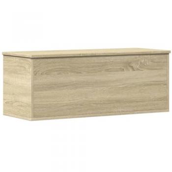 Caja de almacenaje madera ingeniería roble sonoma 90x35x35 cm Marrón, Cofre de Almacenamiento, Caja de Mantas, Baúl de Juguetes, Caja de Juguetes