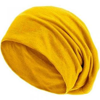 style3 Gorro Slouch Beanie de Fino Tejido de Punto Transpirable y Ligero, Gorro Unisex One Size, Color:Amarillo