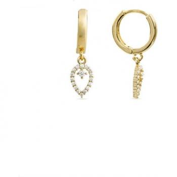 Pendientes de Circonita Brillante Luxenter Sarath acabados en oro amarillo de 18k