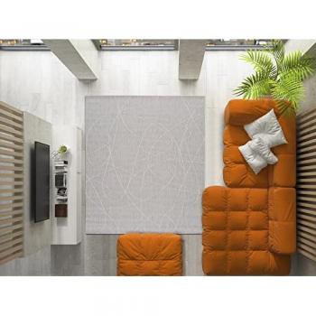 Alfombra Hibis Universal XXI, 135X190 cm, estilo geométrico, apta para interior y exterior, color gris