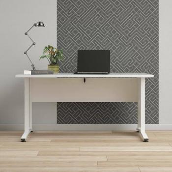 Escritorio de Oficina Multiusos Dmora, Color Blanco, 150 x 74.5 x 80 cm, con Embalaje Reforzado