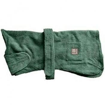 Bata de Baño para Perros Verde de Toalla 70cm Ajustable