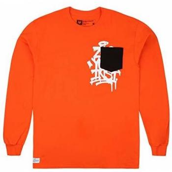 Zoo York Drip Tag Long Sleeve Camisa Manga Larga, Naranja