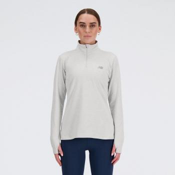 New Balance Women's Space Dye Quarter Zip Long Sleeve Training Shirt - Grey - Size S