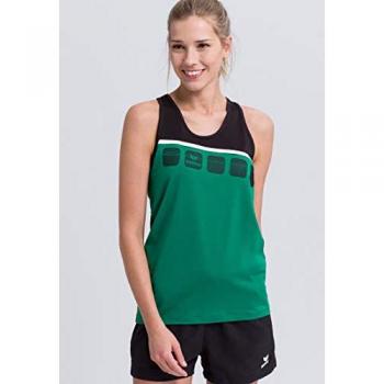 Women's Tank Top Erima 5-C, Sleeveless T-shirt, Colors: Emerald / Black / White, Size: 38