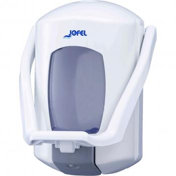 Jofel AC75000 Aitana Dosificador de Jabón Rellenable, Pulsador de Codo, 0.9 L, Blanco