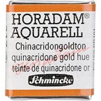 Schmincke : Horadam Watercolour Paint : Half Pan : Quinacridone Gold Hue