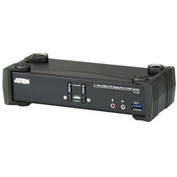 Aten CS1922 Conmutador KVM DisplayPort 4K USB 3.0 de 2 Puertos Negro