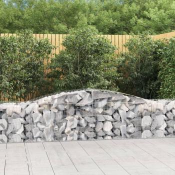 Cestas de gaviones 8 uds forma de arco hierro dimensiones 400 x 30 x 40/60 cm, 400 x 30 x 60/80 cm, 400 x 30 x 80/100 cm y más