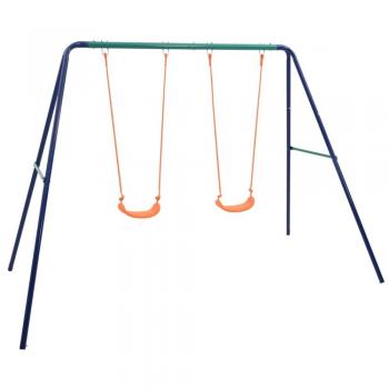 vidaXL Steel Swing Set with 2 Seats
