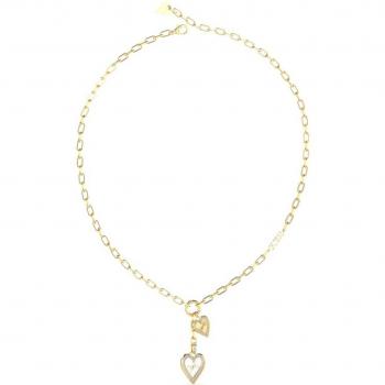 Collar Guess Love Me Tender con corazones de acero y cristales