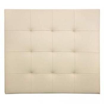 Cabecero tapizado de poliéster con pliegues DECOWOOD - Praga, color beige, medidas 90x80 cm