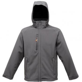 Chaqueta Softshell con Capucha Repeller para Hombre en Gris Sellado, Talla 3XL