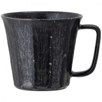 Set de 4 Tazas Yoko de Porcelana Negra de 320 ml con Diseño Japonés