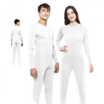 Disfraz de mono blanco con cierre frontal para adulto, ideal para carnaval, Halloween y fiestas