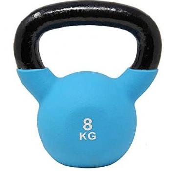 POWRX Kettlebell Hierro Fundido 8 kg - Pesa Rusa con Revestimiento de Neopreno + PDF Workout