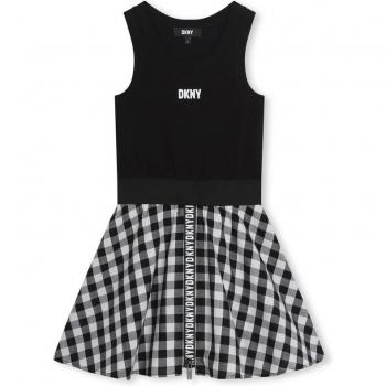 Vestido de niña DKNY D60105 combinado de algodón