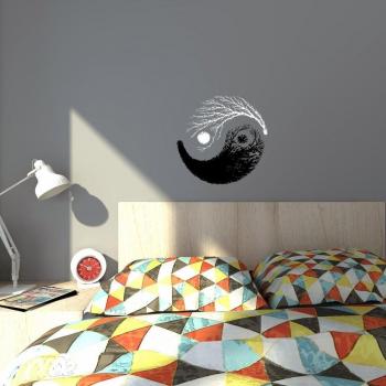Ying Yang - Yin Yang adhesivo diseño de símbolo de la Paz y Love - dos mitades que juntos completa wholeness - DIY fácil de aplicar pared vinilo adhesivo fun y fresco para el hogar mejoras y decoración hace la perfecta decoración.