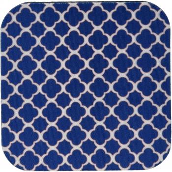 3dRose cst _ 165919 _ 1 azulejos patrón azul marino azul y blanco con rojo accent-soft posavasos, juego de 4