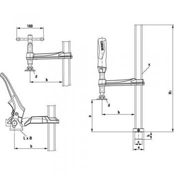 Bessey TW28-30-12K - Elemento de sujeción para mesas de soldadura 300/120 K