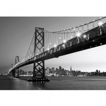 Mural No Tejido Moderno Sin City con Puente Golden Gate - Fototapete Urban San Francisco Multicolor 366 x 254 cm