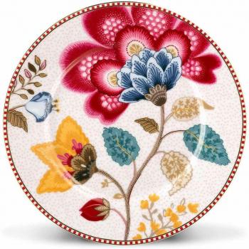 Pip Studio Blooming Tails Plato, porcelana, weiß, Ø 17 cm