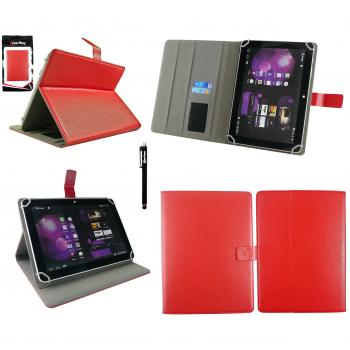 Emartbuy® Negro Stylus Cubierta La Caja La Carpeta Roja Múltiples Ángulos Ejecutivo Folio Case Carcasa Funda + Rango Universal Con Ranuras Tarjeta Acuada Para Toshiba Excite Pro 10.1 Inch Tablet